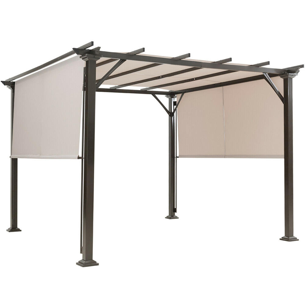 Gymax 10' X 10' Pergola Kit Metal Frame Gazebo &Canopy Cover Patio Furniture Shelter