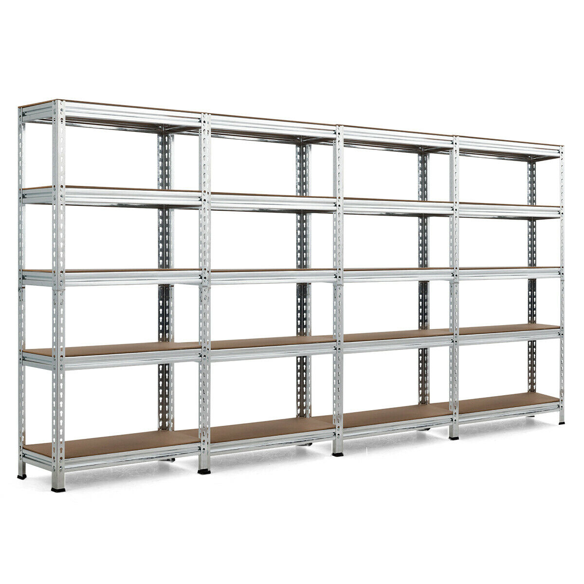 Gymax 4pcs 5 Tier Metal Storage Shelves, Inexpensive Storage Shelving