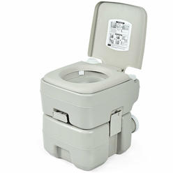 Gymax 5.3 Gallon 20L Portable Travel Toilet Camping RV Indoor Outdoor Potty Commode