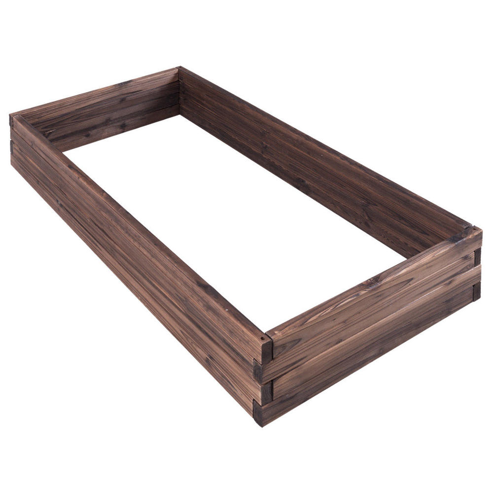 Gymax Wooden Raised Garden Bed Kit - Elevated Planter Box For Growing Herbs Vegetable