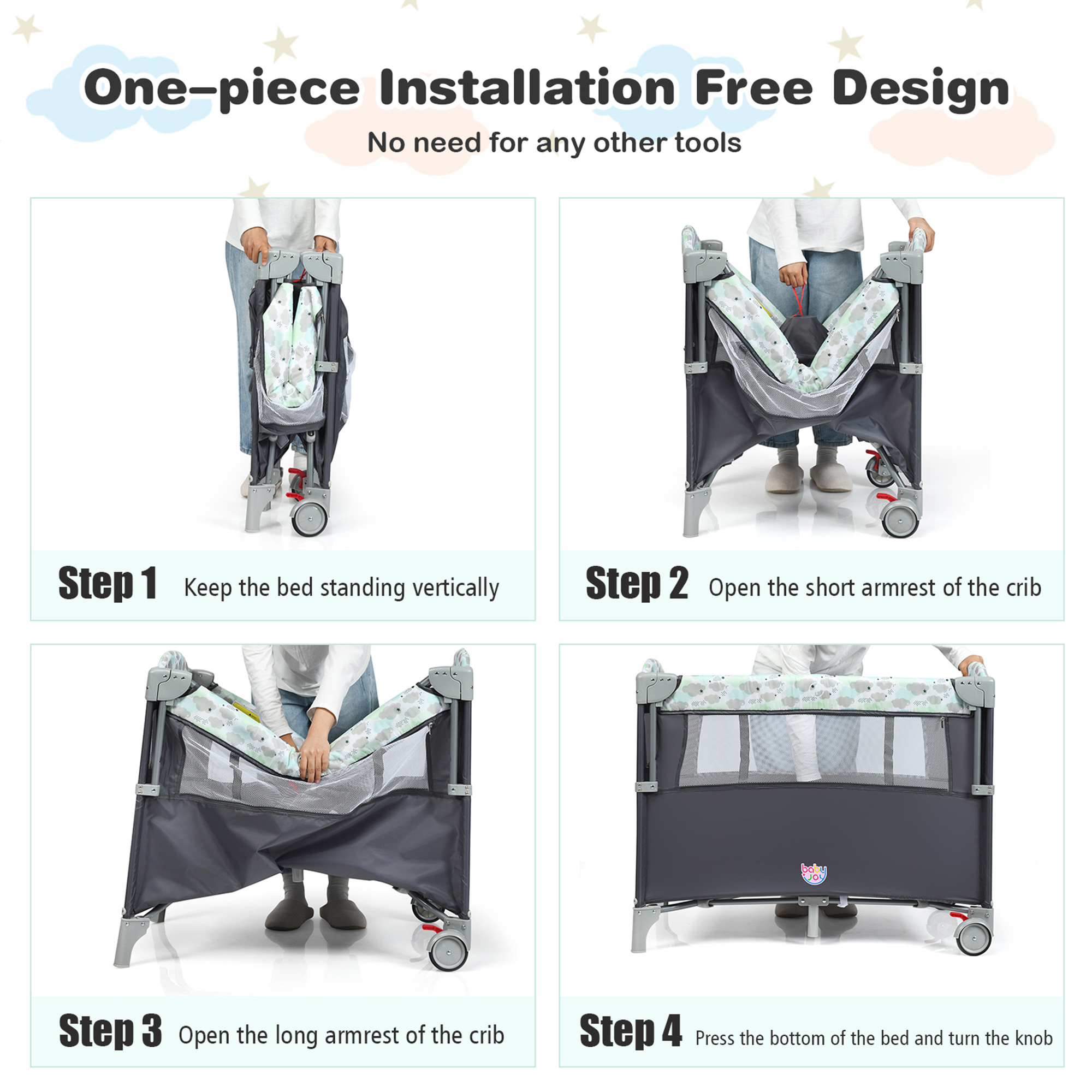 gymax 5 in 1 portable bassinet