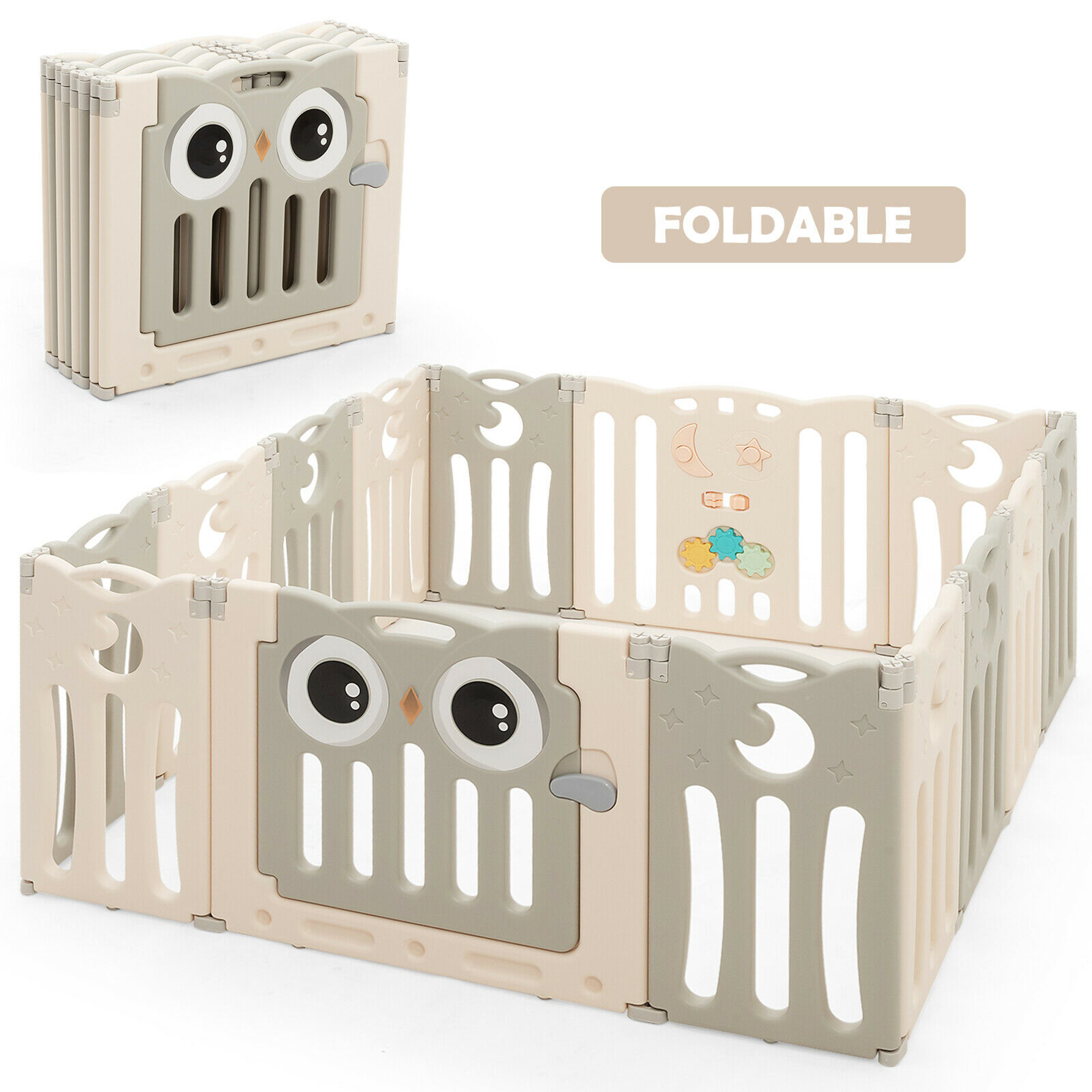 gymax foldable baby playpen