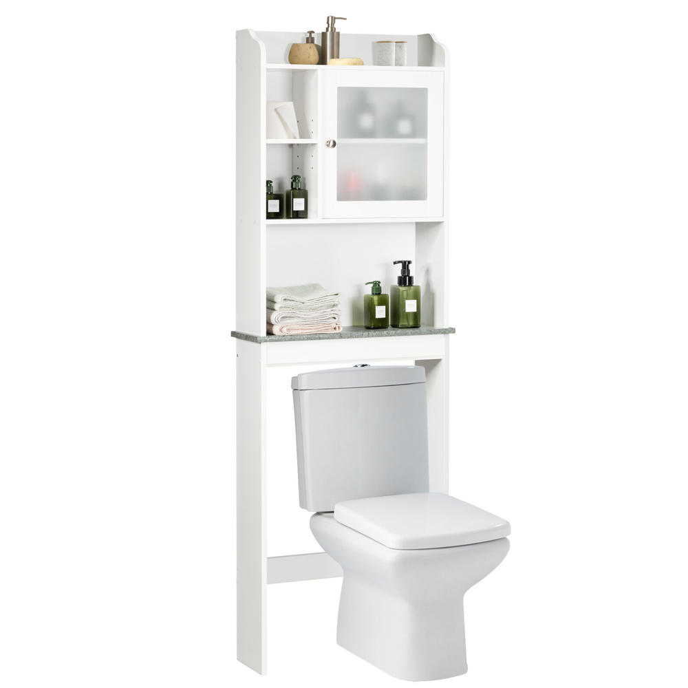 Gymax Over-the-Toilet Bath Cabinet Bathroom Space Saver Storage Organizer White