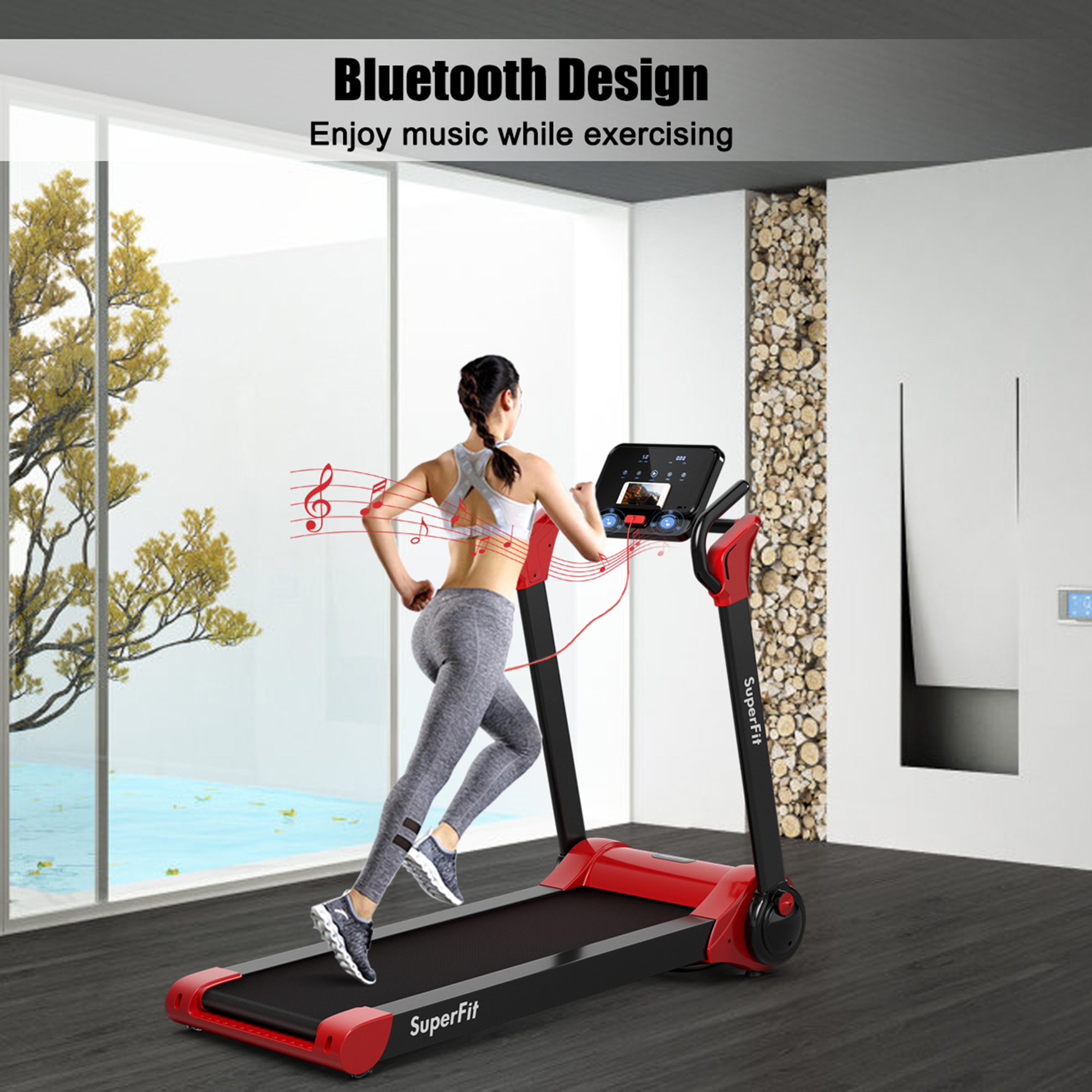 gymax folding electric treadmill