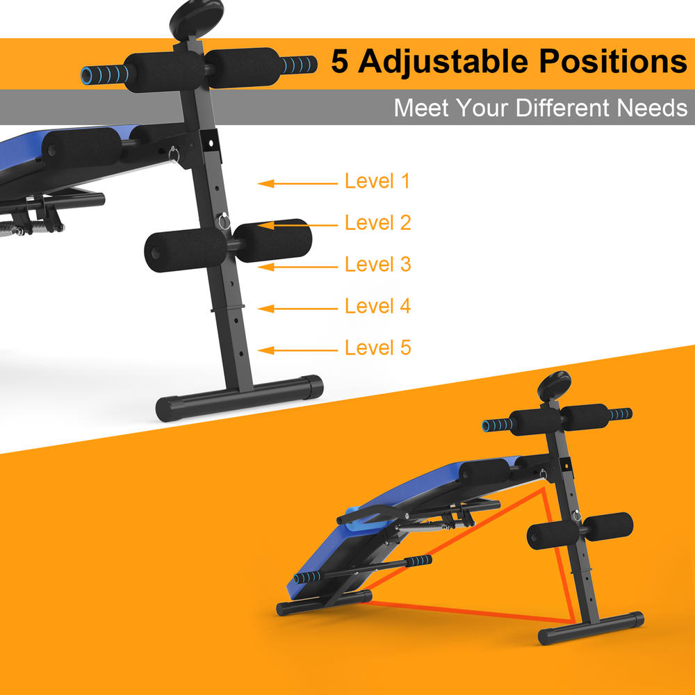 Gymax Adjustable Multi-Functional Weight Bench Folding Strength ...