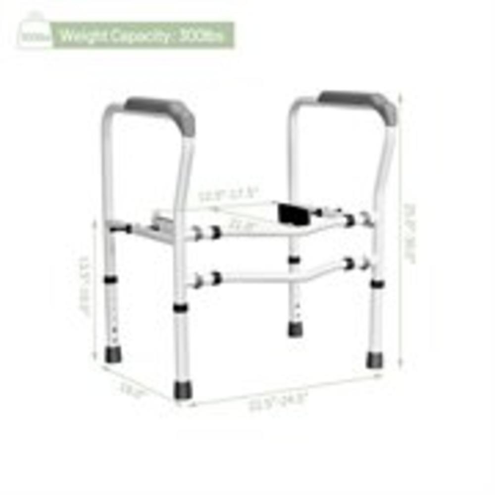 Gymax Adjustable Toilet Safety Frame & Rail Stand Alone Bathroom Toilet Handrail