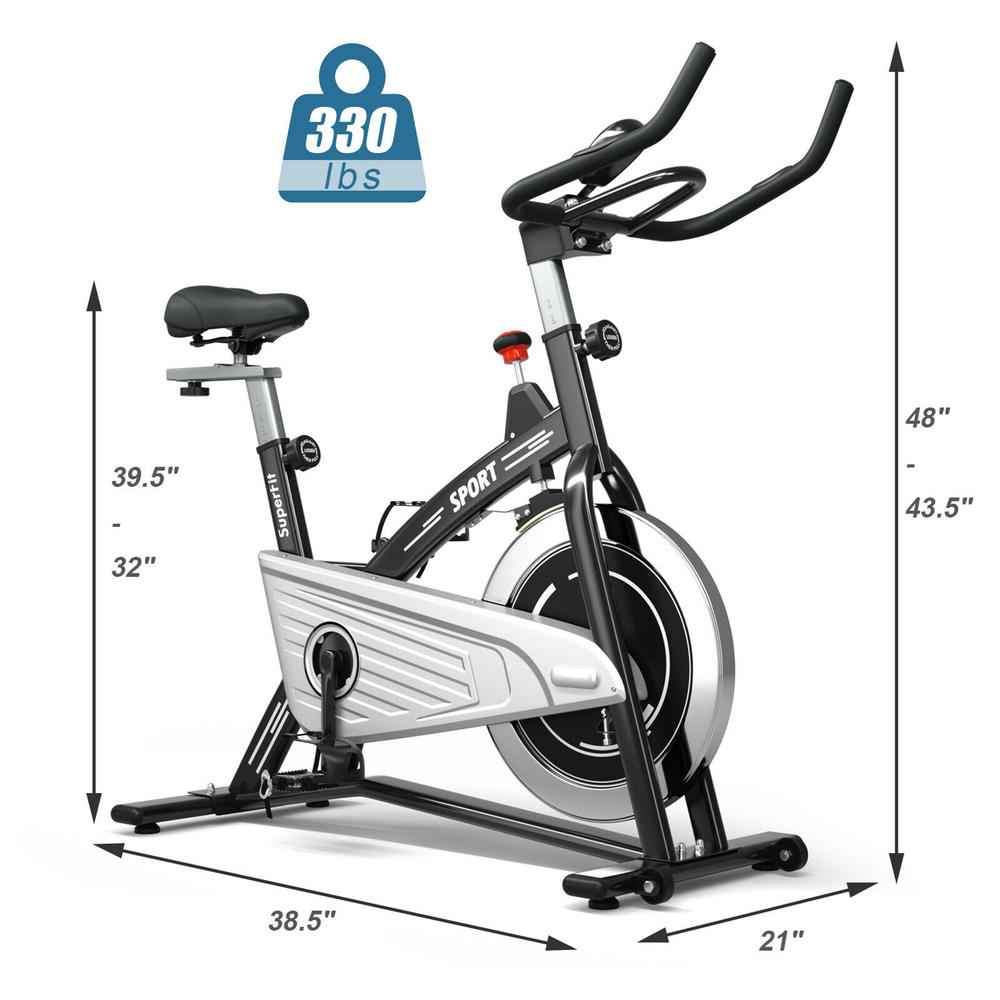 Gymax 30Lbs Stationary Training Bike Exercising Spinning Bicycle W/Monitor Gym