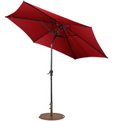 Gymax 9 Ft Patio Table Market Umbrella Yard Outdoor w/ Heavy-duty Umbrella Base Wine