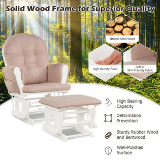Pink glider and ottoman set shop
