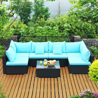 Amazon.com: FDW Patio Furniture Set 4 Pieces Outdoor Rattan Chair Wicker  Sofa Garden Conversation Bistro Sets for Yard,Pool or Backyard : Patio, Lawn  & Garden
