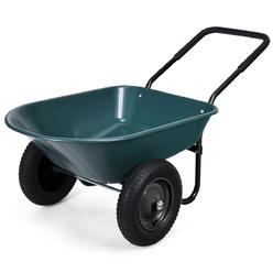 Gymax 2 Tire Wheelbarrow Garden Cart Heavy-duty Dolly Utility Cart Green