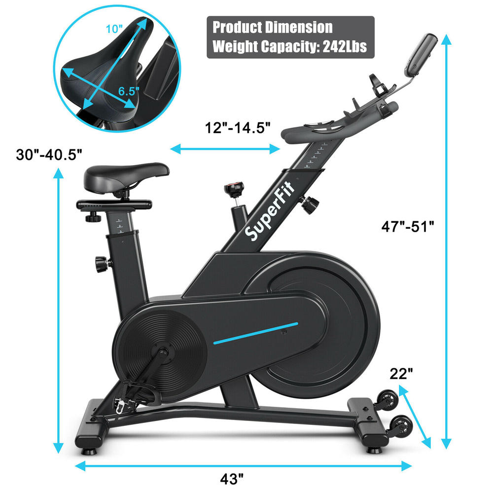Gymax Magnetic Exercise Gym Bike Indoor Cycling Bike w/Adjustable Seat Handle