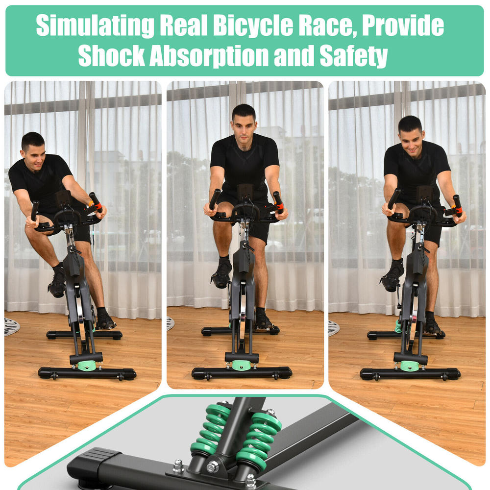 Gymax Stationary Exercise Bike Cycling Bike W/33Lbs Flywheel Home Fitness Gym Cardio