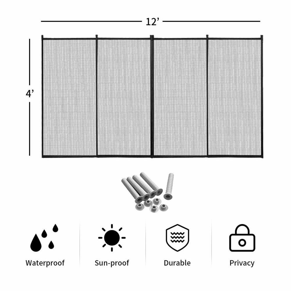 Gymax 4'x12' Swimming Pool Safety Fence Classic In-Ground Guard