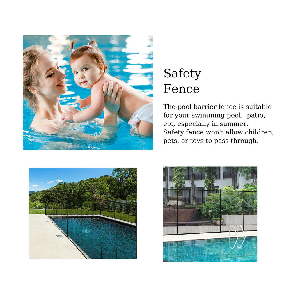 Gymax 4'x12' Swimming Pool Safety Fence Classic In-Ground Guard