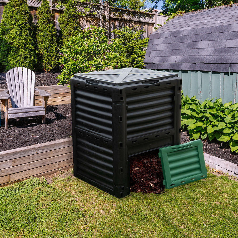 Gymax 80 Gallon Compost Bin Garden Waste Container Grass Food Trash Barrel Fertilizer