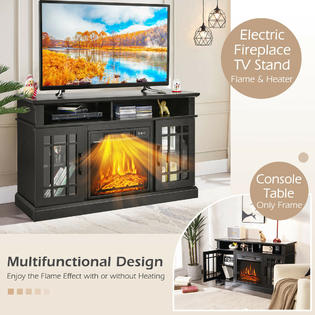 Gymax 48'' Fireplace TV Stand W/ 1400W Electric Fireplace for TVs up to 50  Inches
