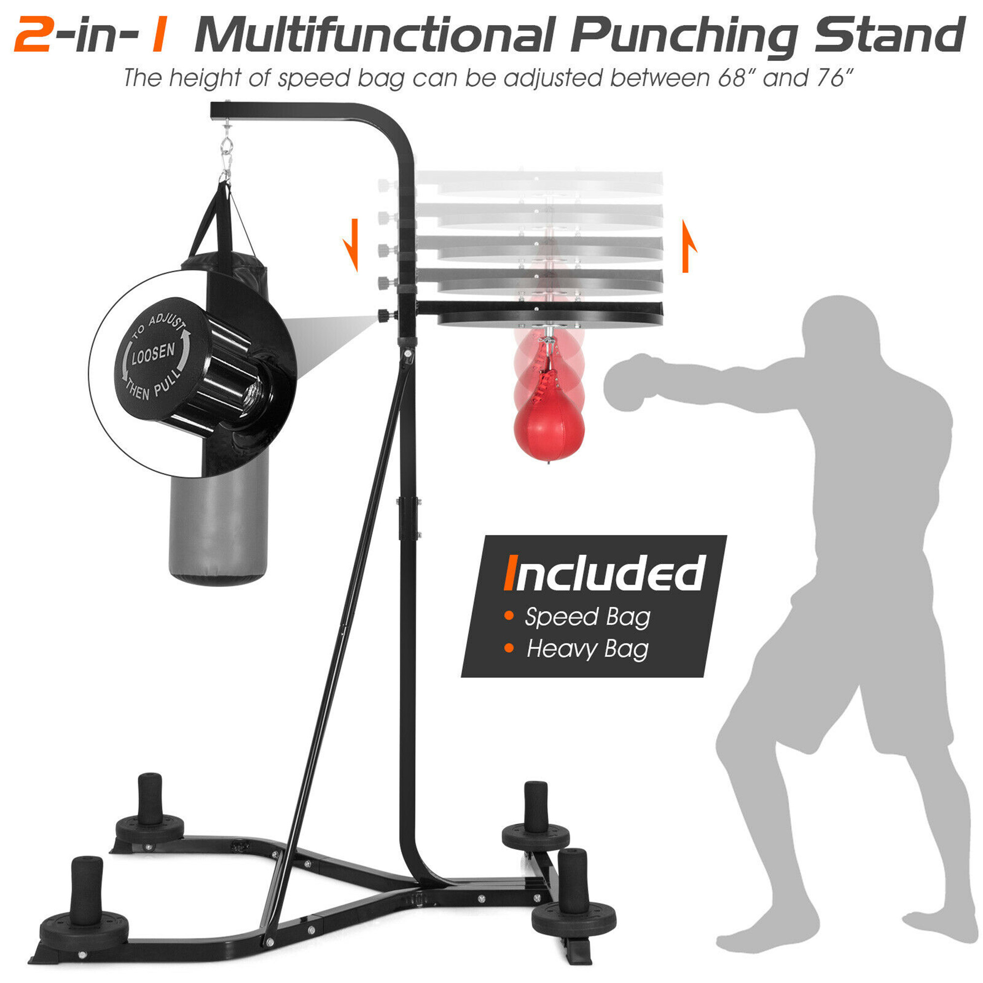 Freestanding Punching Bag 71 Inch Boxing Bag with 25 Suction Cups Gloves  and Filling Base - Costway