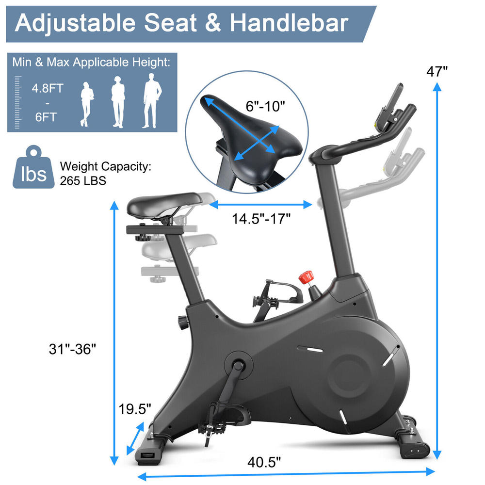Gymax Magnetic Resistance Stationary Bike Exercise Bike Stationary for Home Gym
