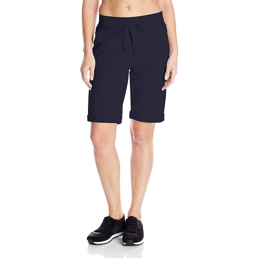 Hanes Women's French Terry Bermuda Shorts, Navy, XL (1618)