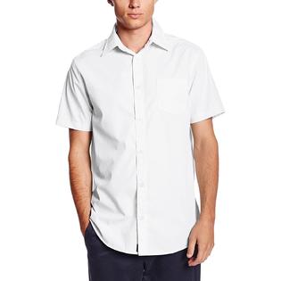LEE Lee Uniforms Men's Short Sleeve Dress Shirt, White, Medium