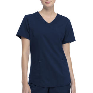 Scrubstar Women S Fashion Premium Ultimate Mock Wrap Scrub Top Indigo S