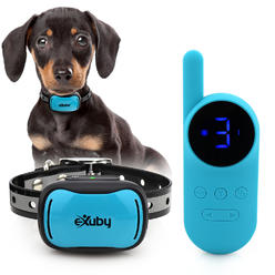 eXuby - Tiny Shock Collar for Small Dogs 5-15lbs - Smallest Collar on the Market - Sound, Variable Vibrate & Shock - Waterproof