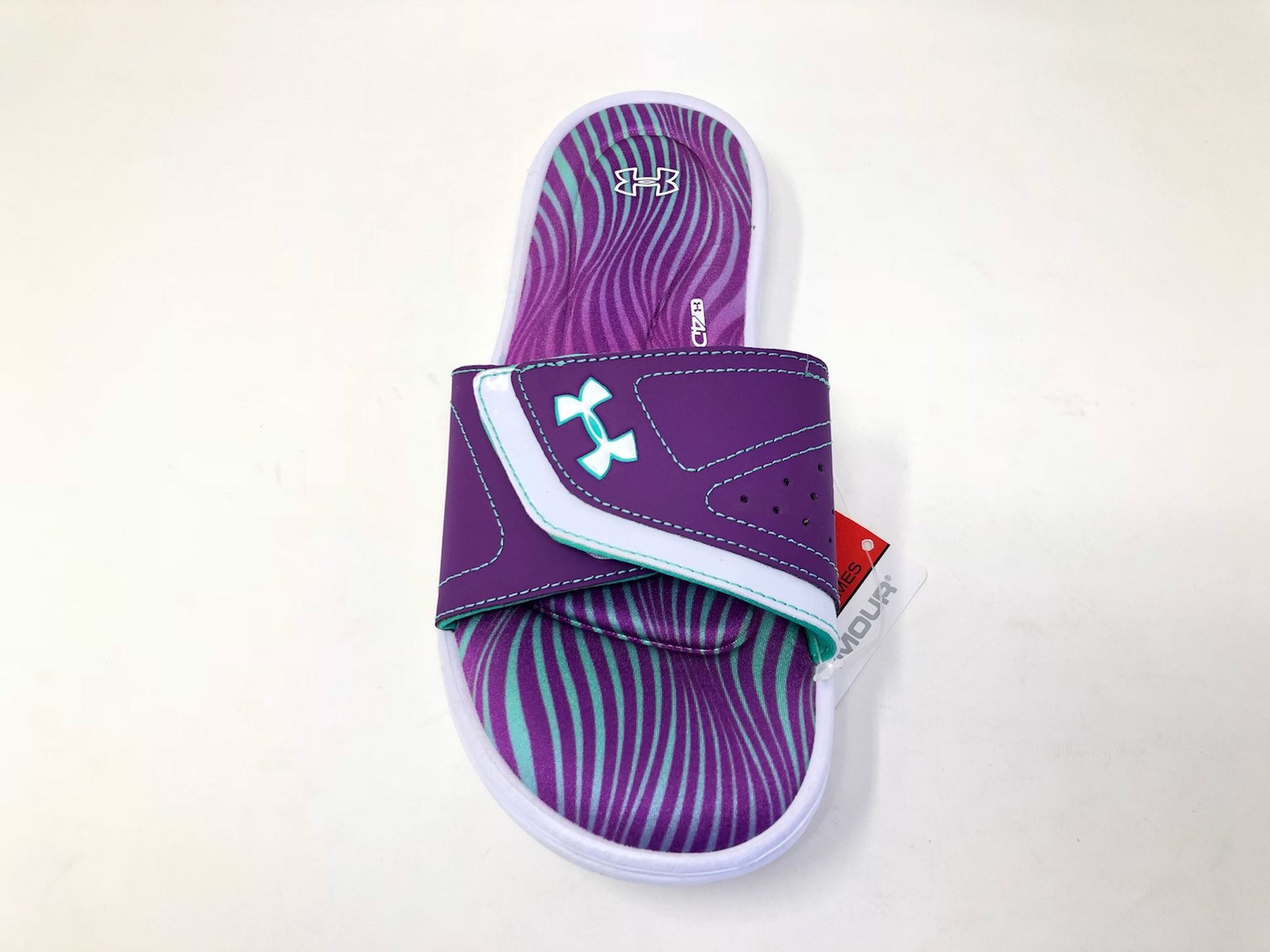 Purple under armour slides