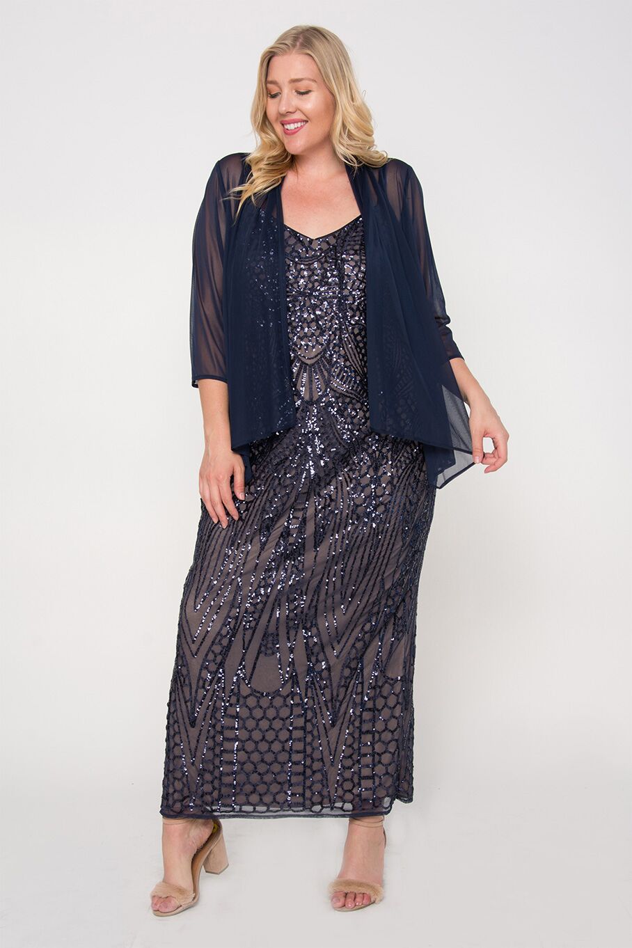 plus size long formal dresses with jackets