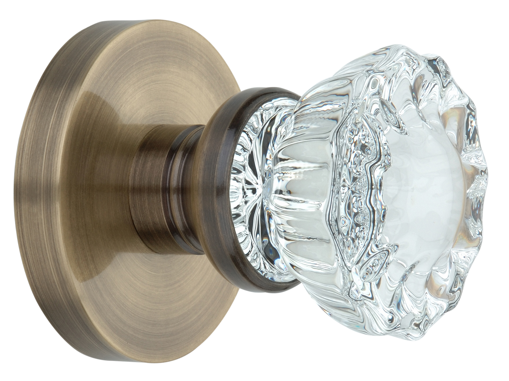 Knoxx Hardware Round Rose With Crystal Door Knobs Double Dummy