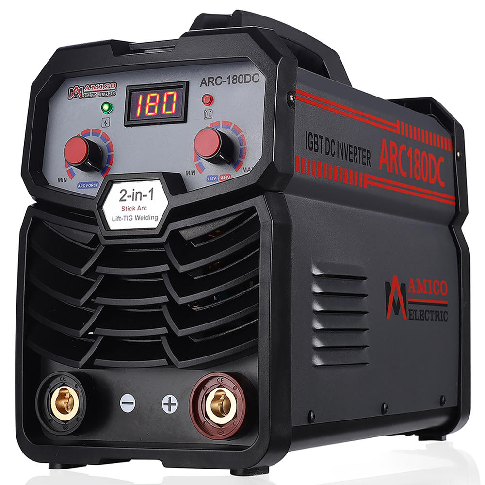 Amico Power ARC-180DC, 180 Amp Stick/Lift-TIG Welder, 100-250V Wide Voltage, 80% Duty Cycle, Compatible with all Electrodes