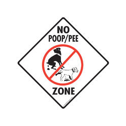 Signs with An Attitude No Poop and Pee Zone Aluminum Dog Pooping Sign - 6" x 6"