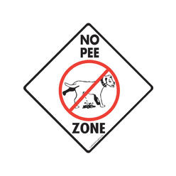 Signs with An Attitude No Pee Zone Aluminum No Dog Peeing Sign - 6" x 6"