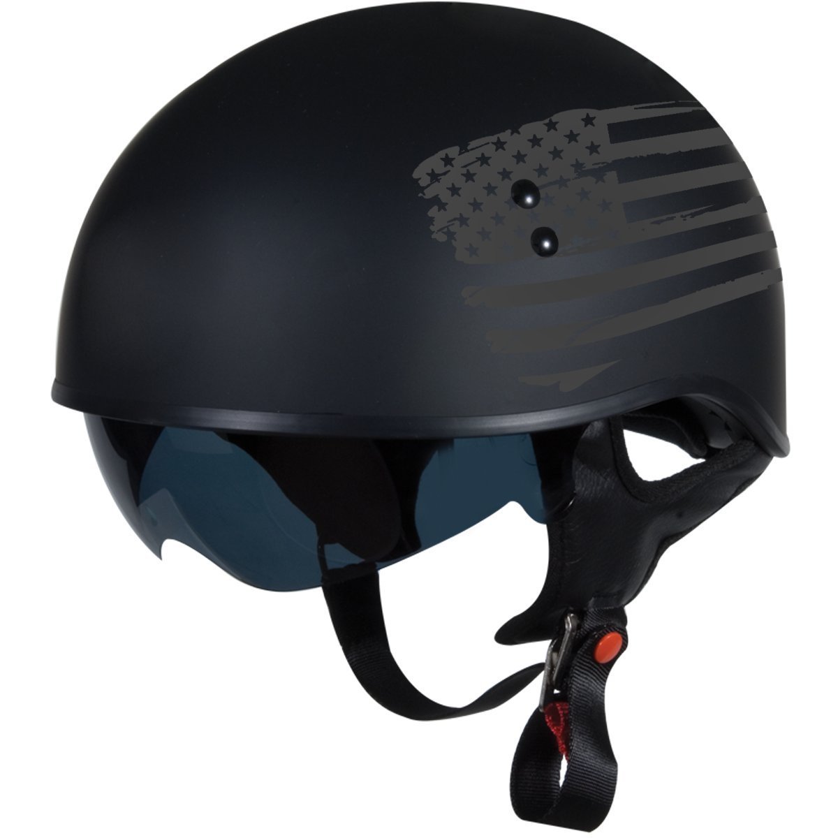 Motorcycle half helmet with visor clearance
