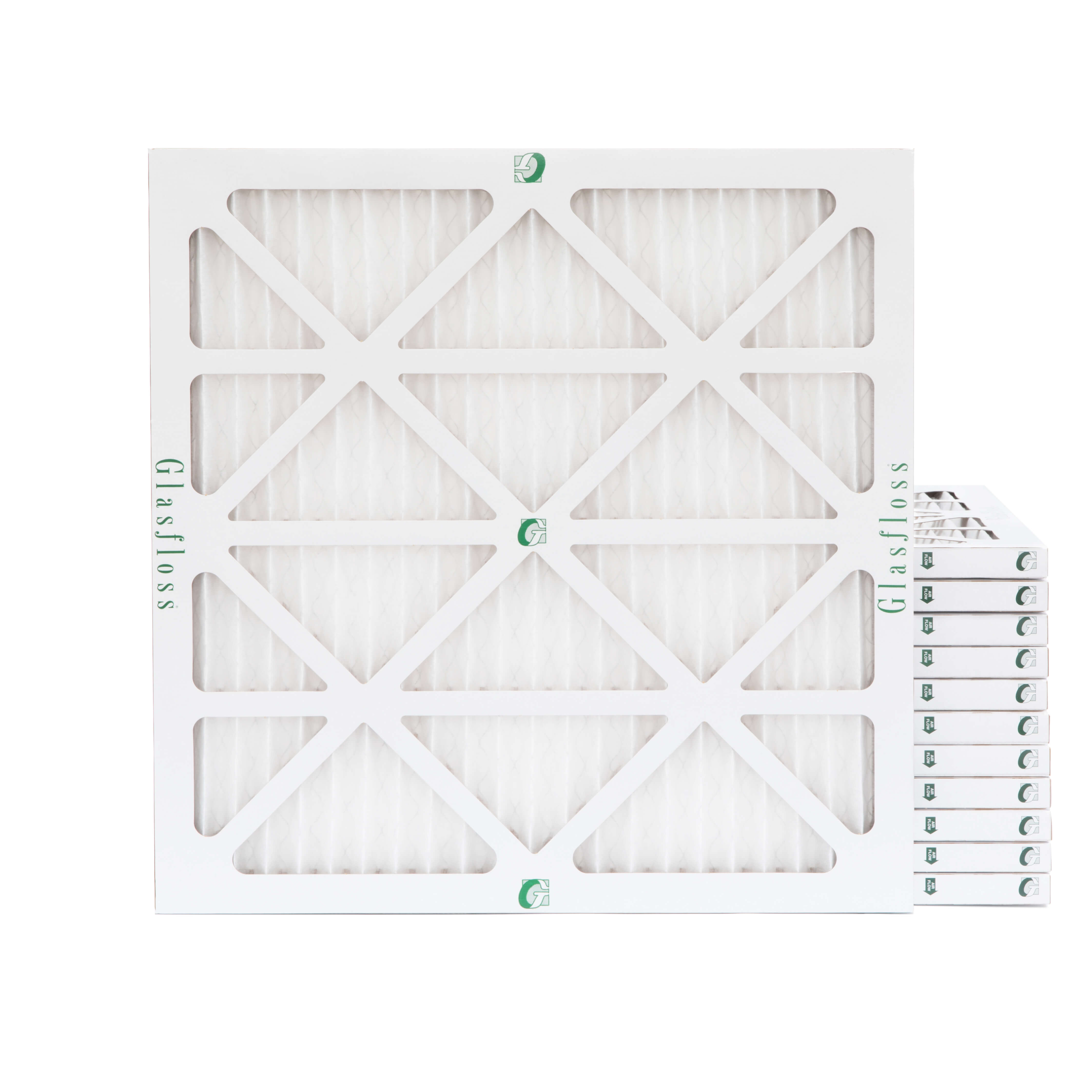 GLASFLOSS 18X20X1 MERV 10 AC & Furnace Air Filters. Case Of 12. Actual Size: 17-1/2 X 19-1/2 X 7/8