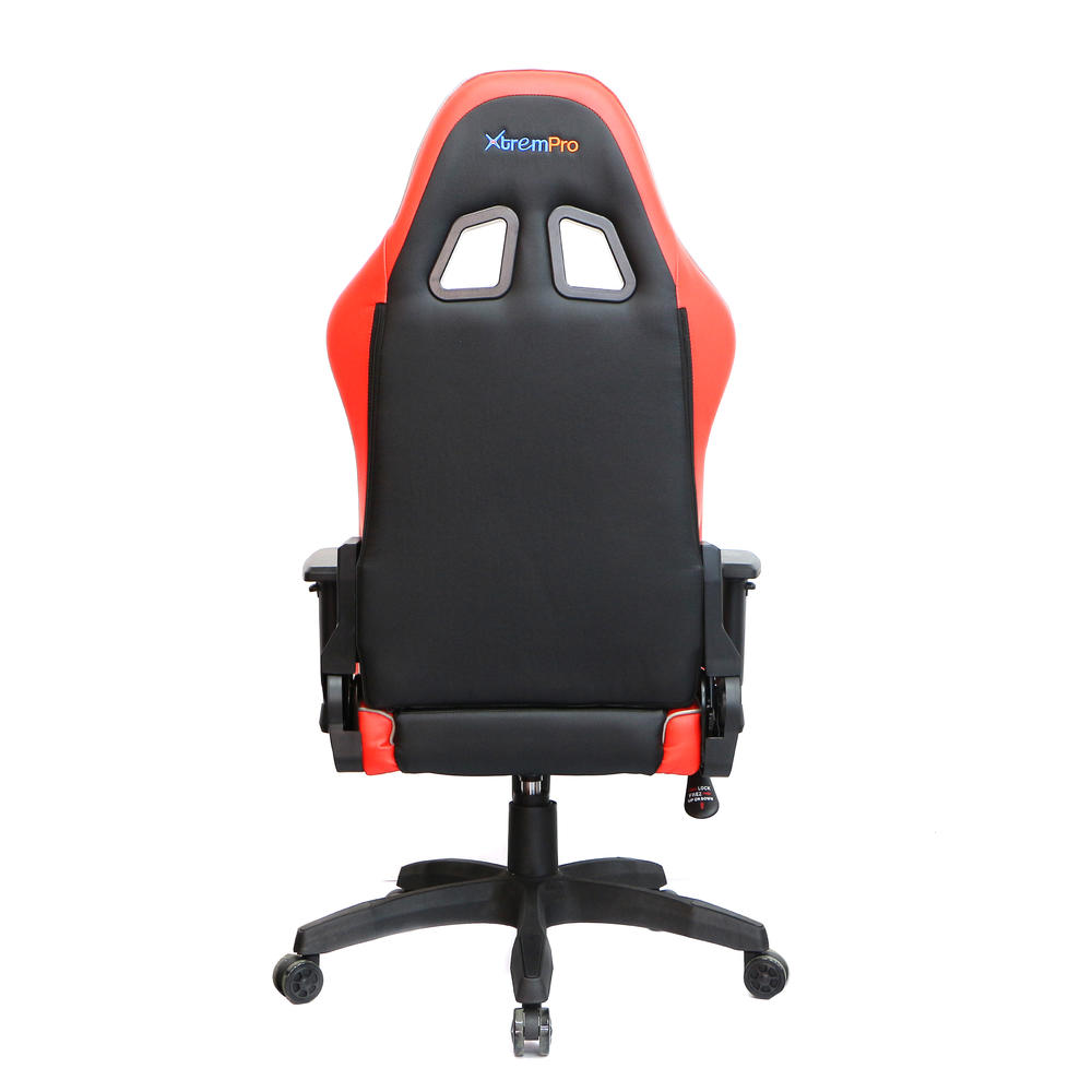 Xtrempro Gaming Chair Camo Red Neck and Lumbar Support Adjust 4D Armrest Tilt Lock System Class 4 Gas Lift 360° Casters