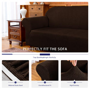 Subrtex 1 Piece Raise Dots Jacquard High Stretch Couch Sofa