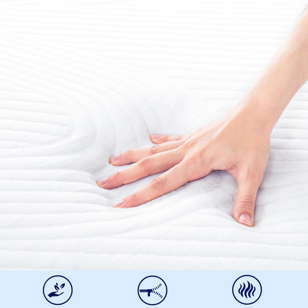 Subrtex 10 Inch Cooling Gel-Infused Memory Foam Mattress with Removable Cover Breathable Full Body Support Mattress in Box