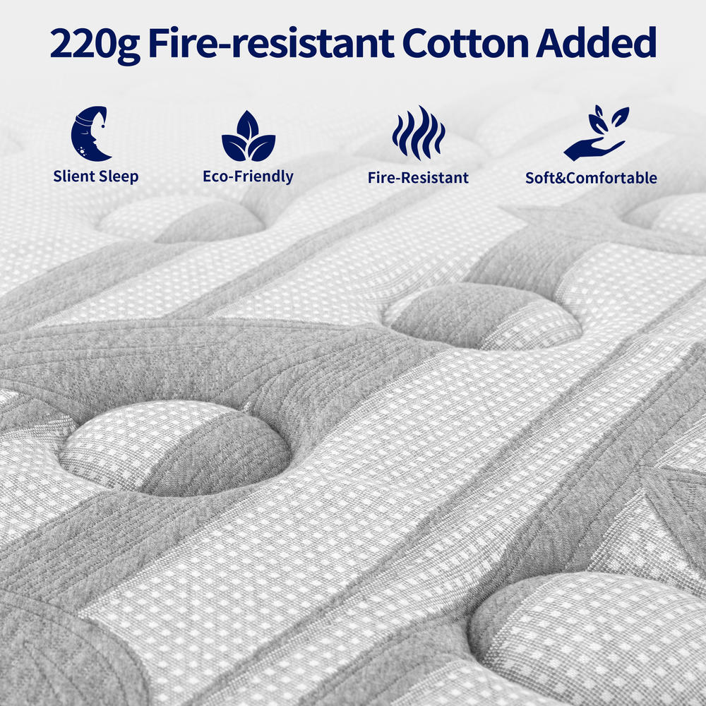 Subrtex 10 Inch Cooling Foam Hybrid Mattress with Motion Isolation Pocketed Colis