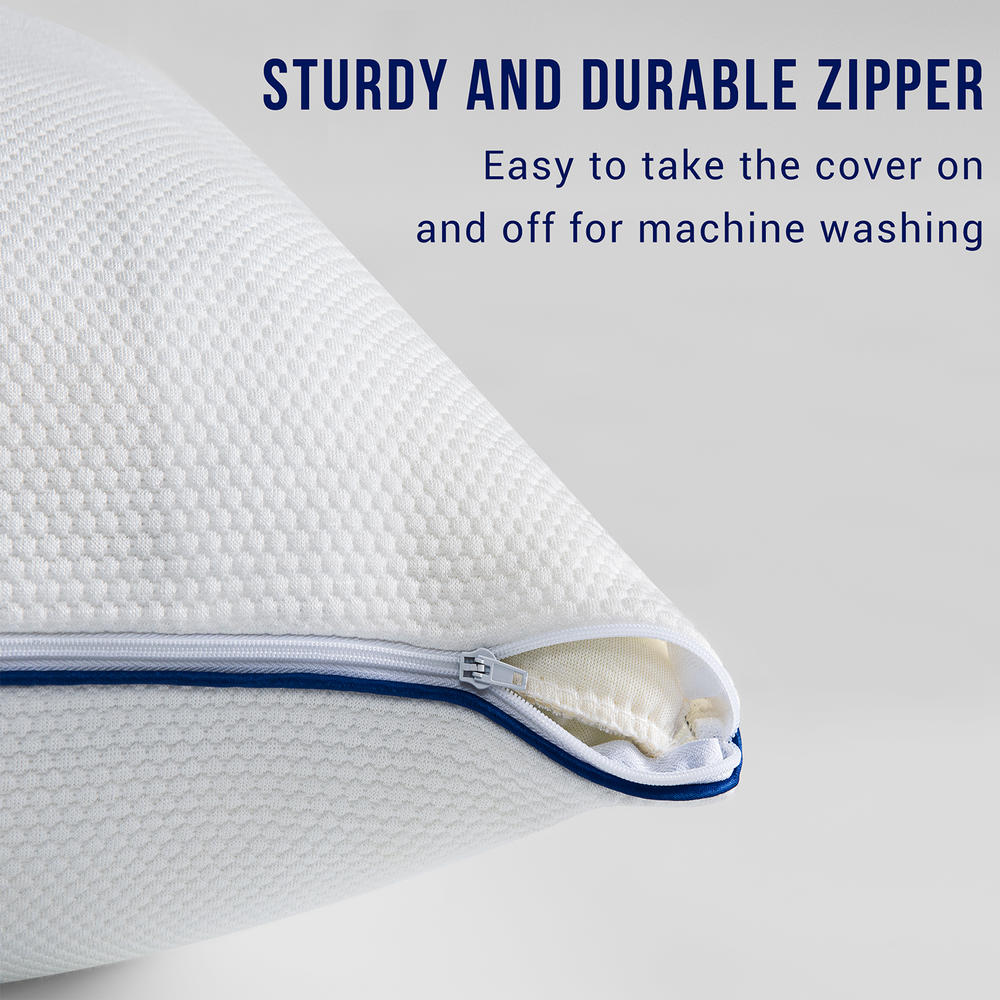 Subrtex Shredded Foam Pillow 1 Pack Cross Cut Memory Foam Filler with Detachable Pillowcase