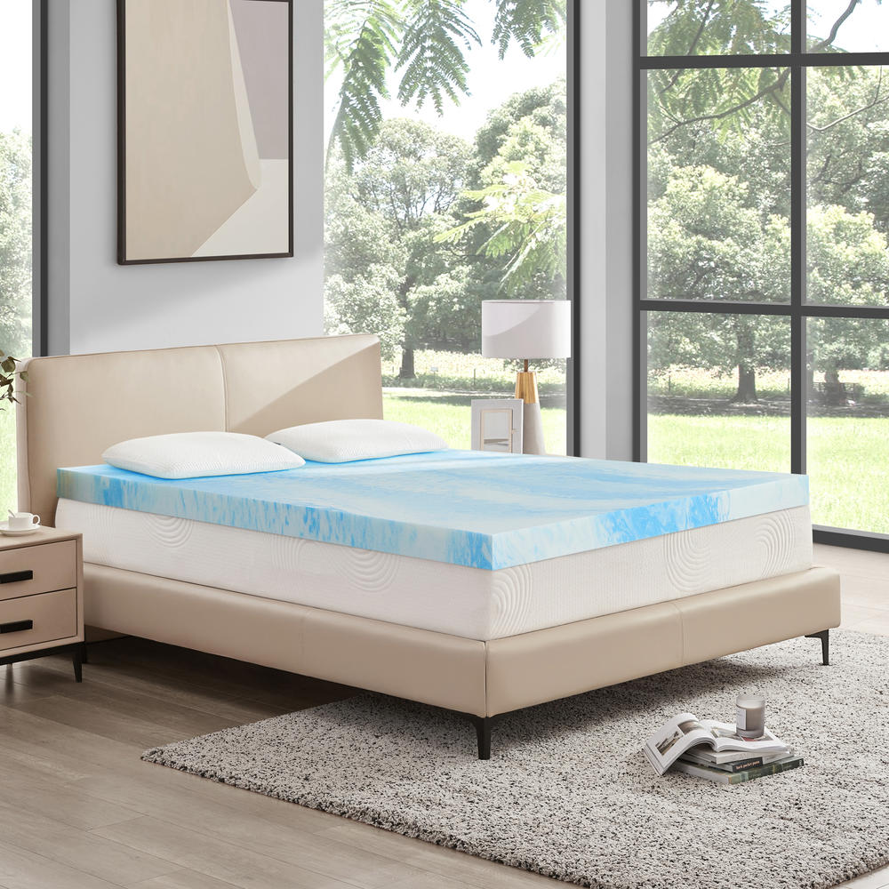 Subrtex 4Inch Gel Mattress Topper High Density Memory Foam Bedding
