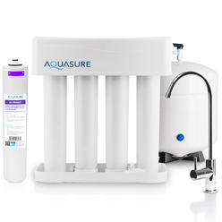Aquasure Premier Advanced Alkaline Reverse Osmosis Drinking Water Filtration System - 75 GPD w/ Chrome Finished Faucet