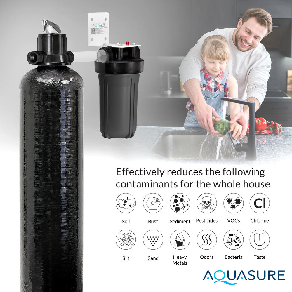 Aquasure Signature Lite Whole House Water Treatment System with 34,000 Grain Water Softener