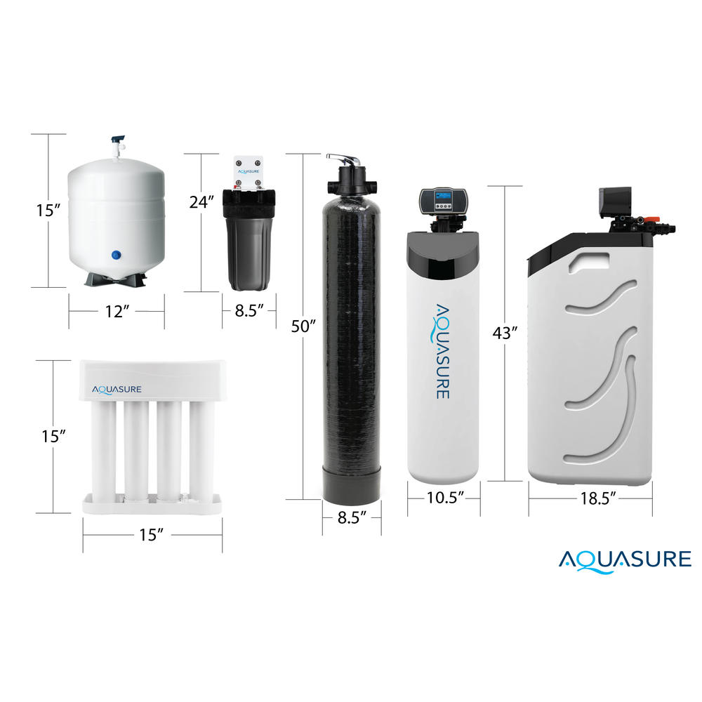 Aquasure Signature Lite Whole House Water Treatment System with 34,000 Grain Water Softener