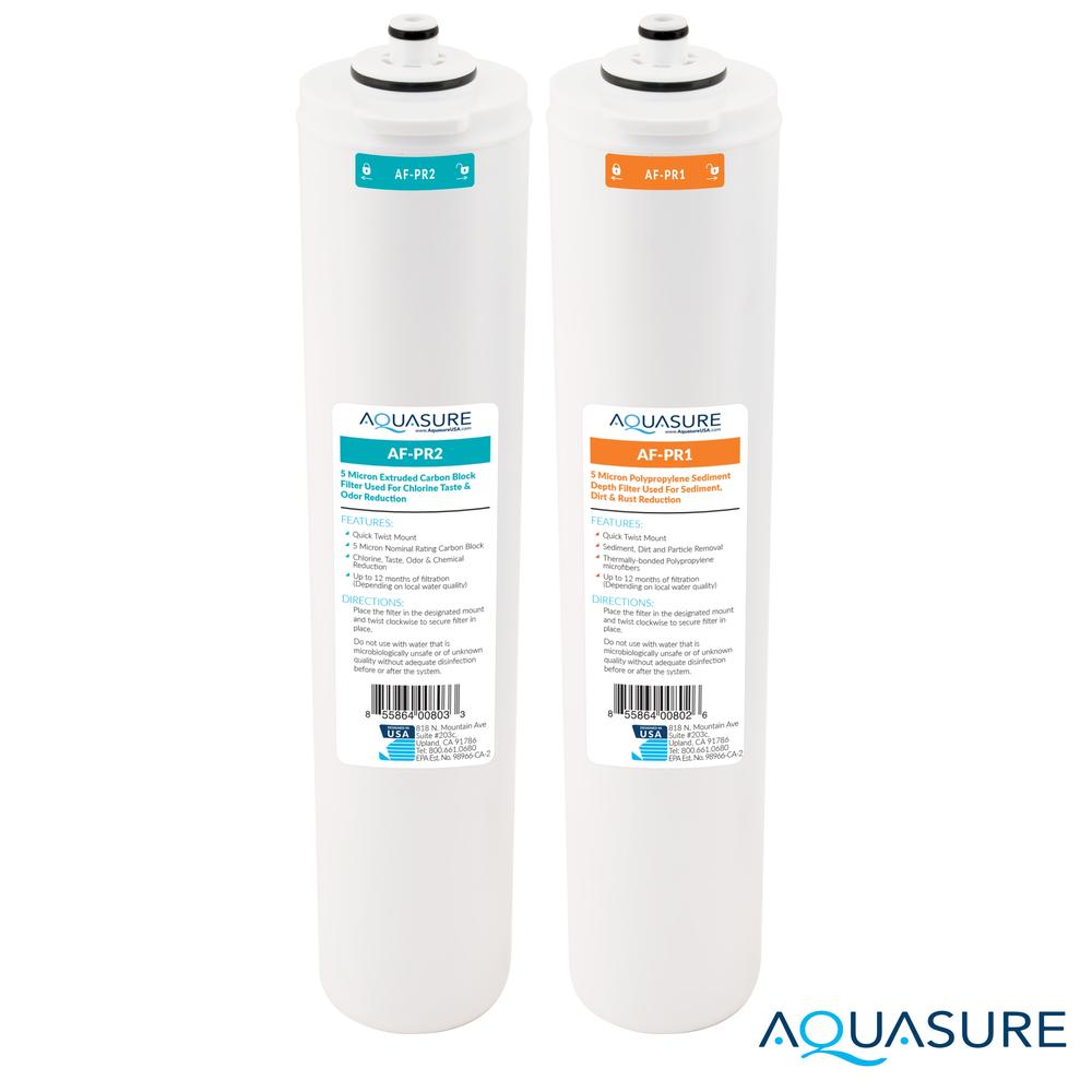 Aquasure Premier Series Stage 1 & 2 Replacement Water Filter Bundle