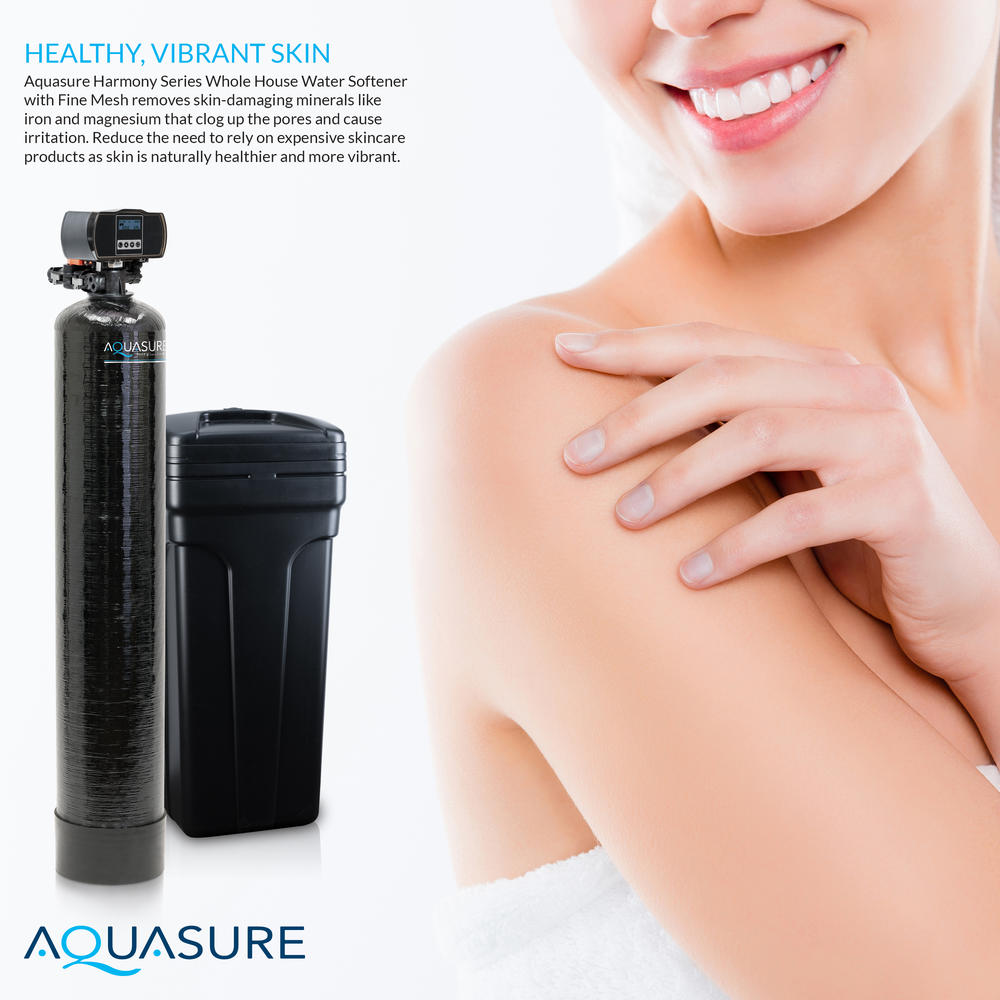 Aquasure Harmony Series 48,000 Grain Water Softener with Fine Mesh Resin For Iron Removal and Pleated Sediment Pre-filter