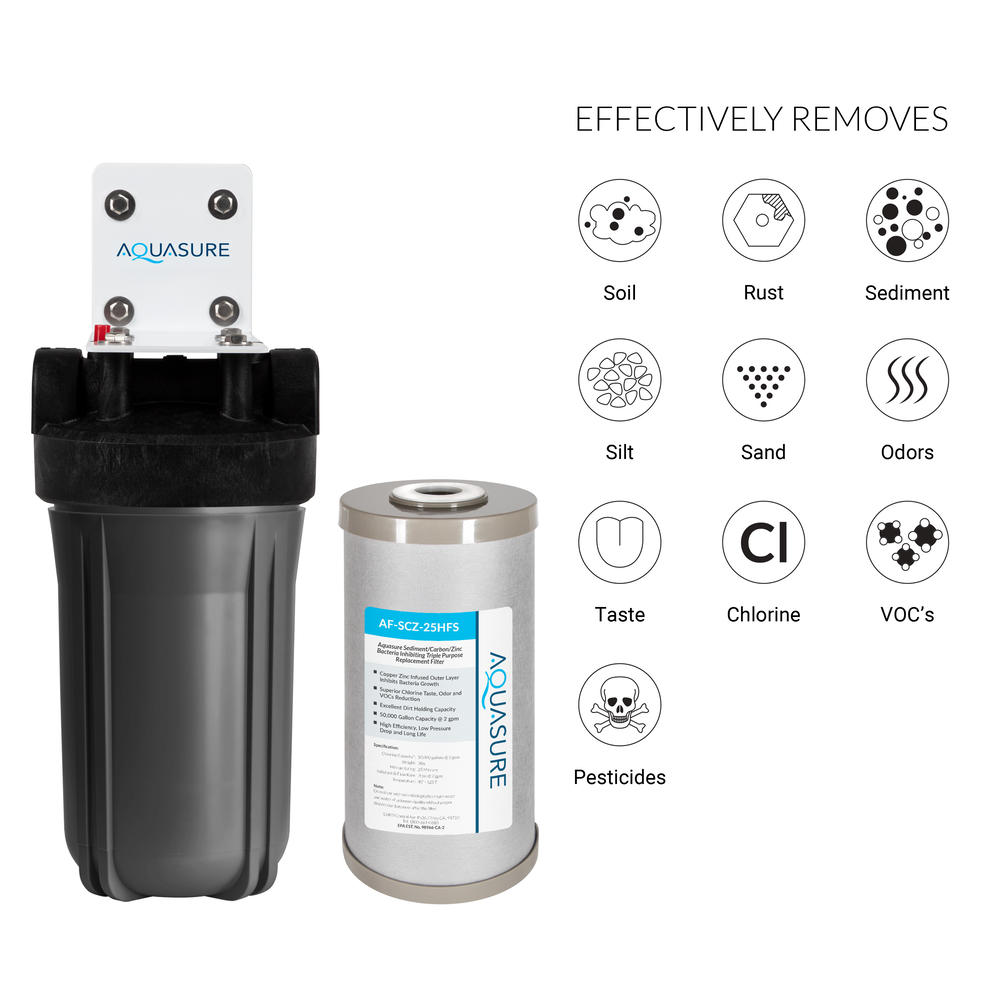 Aquasure 48,000 Grains Water Softener with 12 GPM UV Sterilizer System and Triple Purpose Carbon Pre-Filter, for 3-4 bathrooms