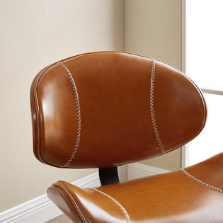 Art Leon Mid Century Modern Faux Leather Home Office Chair with Wheels