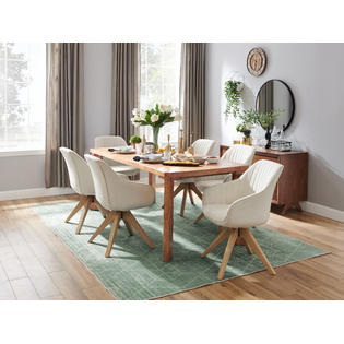 Art Leon Art Leon Classical Mid Century Modern Swivel Home Office Accent Arm Chair Desk Chair With Oak Wood Legs