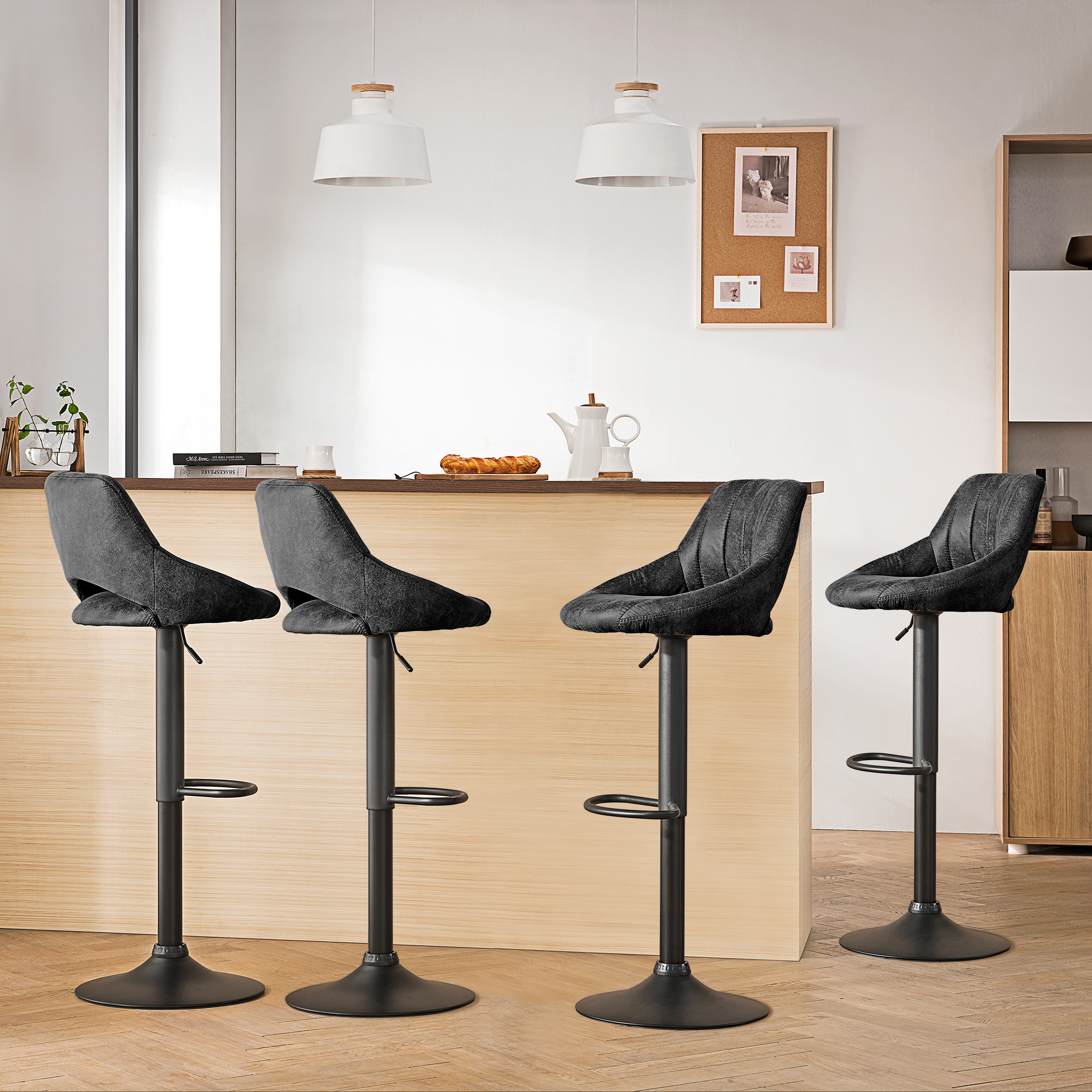 Art Leon Modern Adjustable 360 Swivel Kitchen Counter Height ...